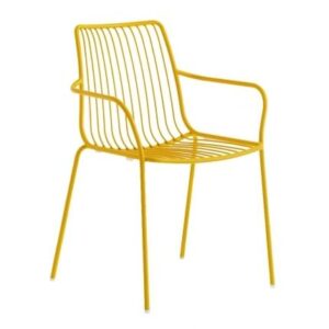 Pedrali Žlutá kovová židle Nolita 3656 s područkami Pedrali