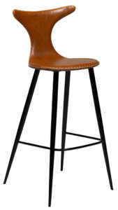Hnědá koženková barová židle DAN-FORM Dolphin 107 cm DAN-FORM