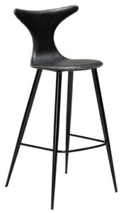 Černá koženková barová židle DAN-FORM Dolphin 107 cm DAN-FORM