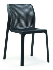 SitBe Antracitově plastová zahradní židle Loft II. SitBe