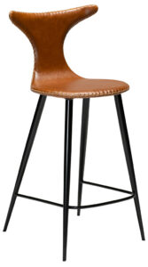 Hnědá koženková barová židle DAN-FORM Dolphin 97 cm DAN-FORM