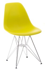 Culty Limetkově žlutá plastová židle DSR s chromovou podnoží Culty