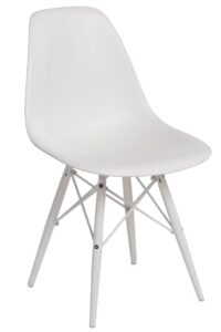 Culty Bílá plastová židle DSW s bílou podnoží Culty