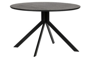 Hoorns Černý kulatý dřevěný jídelní stůl Arisa 120 cm Hoorns