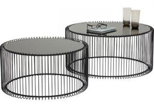 KARE DESIGN Set dvou černých konferenčních stolků Wire 69