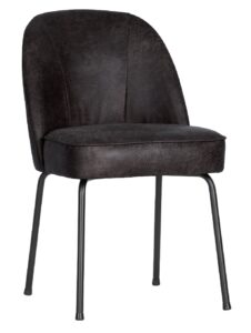 Hoorns Černá kožená jídelní židle Tergi Hoorns