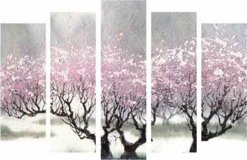5dílný obraz na plátně Cherry Blossom Horizon