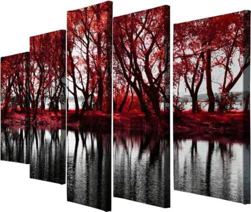 5dílný obraz na plátně Red Leaves Majestic