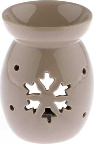 Béžová keramická aromalampa s motivem vločky Dakls