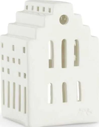 Bílá keramická lucerna Kähler Design Long Church, výška 10 cm