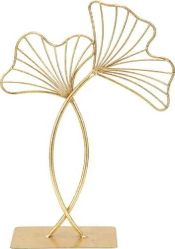 Dekorace ve zlaté barvě Mauro Ferretti Leaf Glam, výška 35 cm