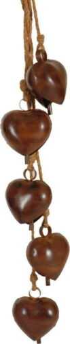Girlanda 5 zvoněčků ve tvaru srdce Antic Line Antic Line