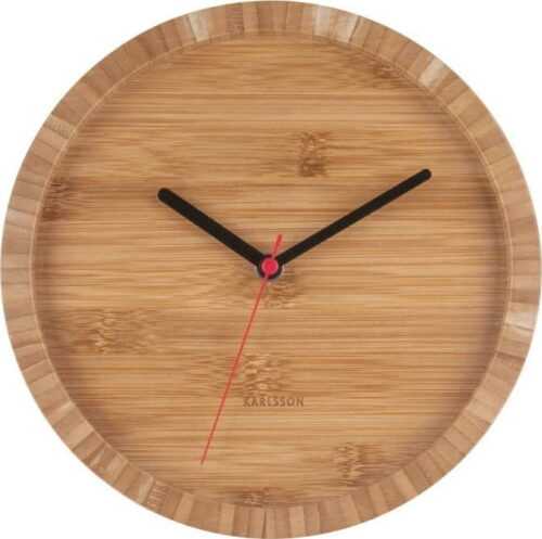 Hnědé nástěnné bambusové hodiny Karlsson Tom
