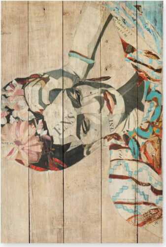 Nástěnná cedule z borovicového dřeva Madre Selva Collage of Frida