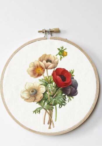 Nástěnná dekorace Surdic Stitch Hoop Flowers