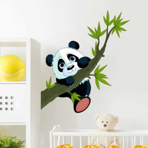 Nástěnná dětská samolepka Ambiance Panda On Branches Ambiance