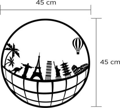 Nástěnná kovová dekorace Cities Homitis