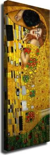 Nástěnná reprodukce na plátně Gustav Klimt The Kiss, 30 x 80 cm