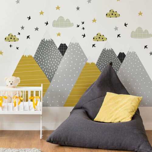 Nástěnná samolepka Ambiance Giant Kid Sticker Scandinavian Mountains Henrika Ambiance