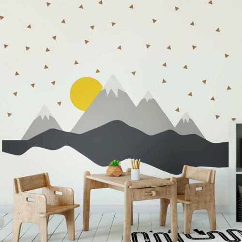 Nástěnná samolepka Ambiance Giant Kid Sticker Scandinavian Mountains Nordika Ambiance