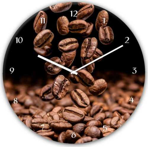 Nástěnné hodiny Styler Glassclock Coffee Seeds