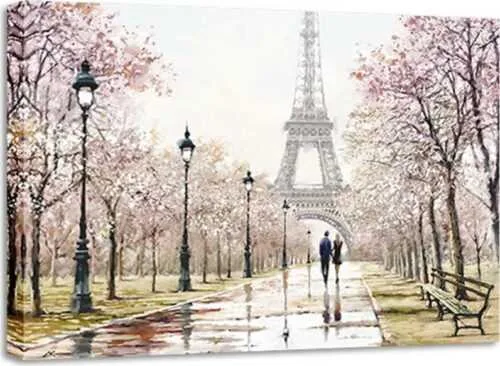 Obraz Styler Canvas Watercolor Paris Melancholy, 85 x 113 cm