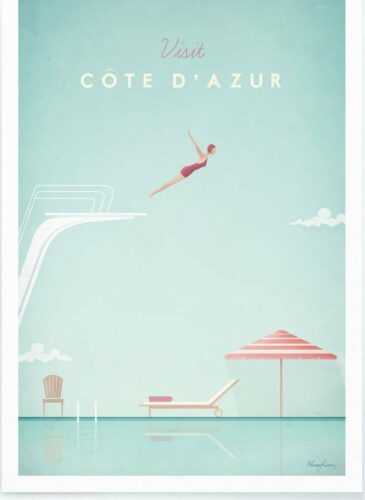 Plakát Travelposter Côte d'Azur