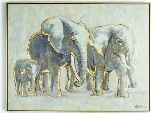 Ručně malovaný obraz Graham & Brown Elephant Family