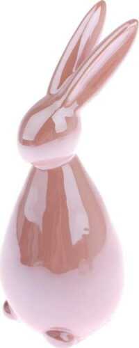 Růžová keramická dekorace ve tvaru zajíce Dakls Easter Deco Hare Dakls