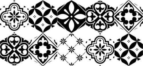 Sada 10 samolepek na podlahu Ambiance Floor Stickers Hexagons Manoela