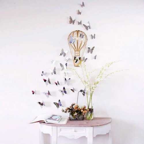 Sada 12 samolepek s 3D efektem Ambiance Mirror Butterflies Ambiance