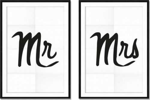 Sada 2 obrazů Really Nice Things Mr&Mrs