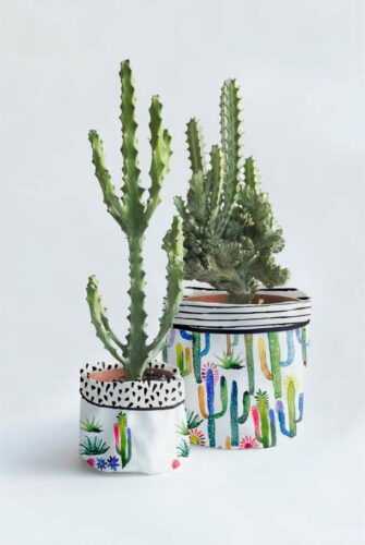 Sada 2 textilních květináčů Surdic Watercolor Cactus Surdic