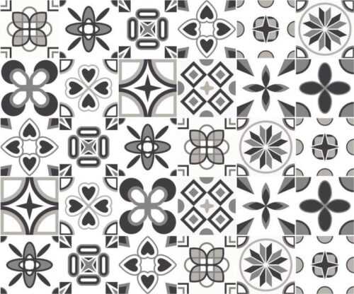 Sada 24 nástěnných samolepek Ambiance Wall Decal Cement Tiles Azulejos Erico