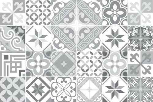 Sada 24 nástěnných samolepek Ambiance Wall Decal Cement Tiles Azulejos Micalina