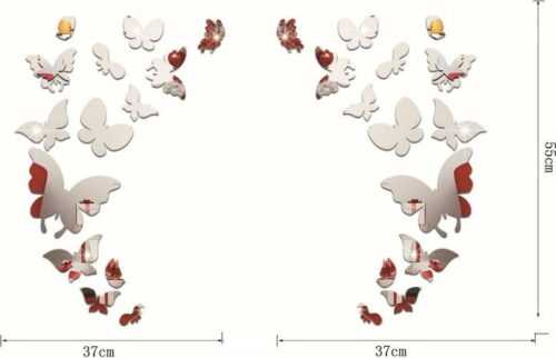 Sada 28 zrcadlových samolepek Ambiance Butterfly Ambiance