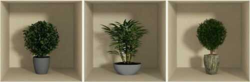 Sada 3 samolepek s 3D efektem Ambiance Small Bushes Ambiance