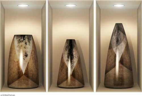 Sada 3 samolepek s 3D efektem Ambiance Wooden Vases Ambiance