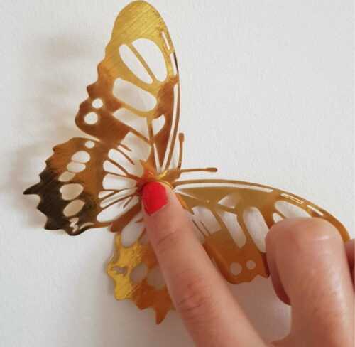 Sada 36 samolepicích nástěnných motýlů ve zlaté barvě Ambiance Butterflies Gold Ambiance