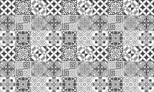 Sada 60 nástěnných samolepek Ambiance Elegant Tiles Shade of Gray