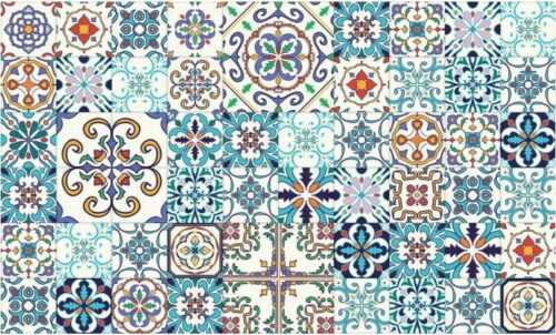 Sada 60 nástěnných samolepek Ambiance Tiles Azulejos Antibes