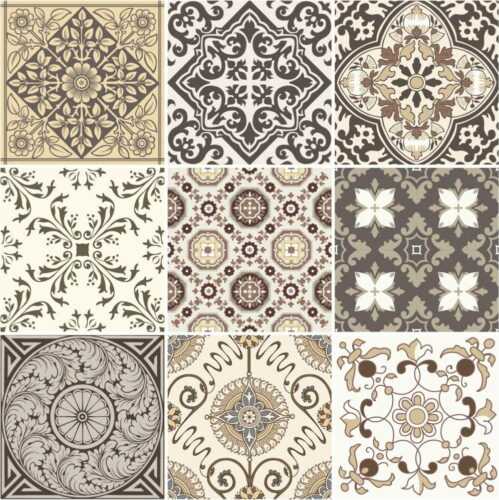 Sada 9 nástěnných samolepek Ambiance Cement Tiles Ancona