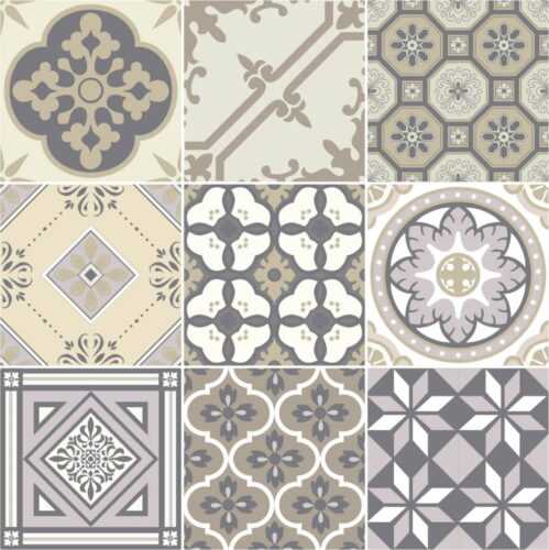 Sada 9 nástěnných samolepek Ambiance Decals Country Tiles
