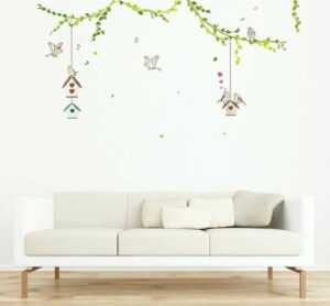 Sada n&aacute;stěnn&yacute;ch samolepek Ambiance Birds cages in the Forest Ambiance