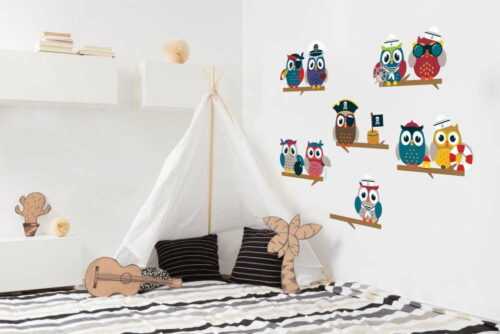 Sada nástěnných samolepek Ambiance Owls Ambiance
