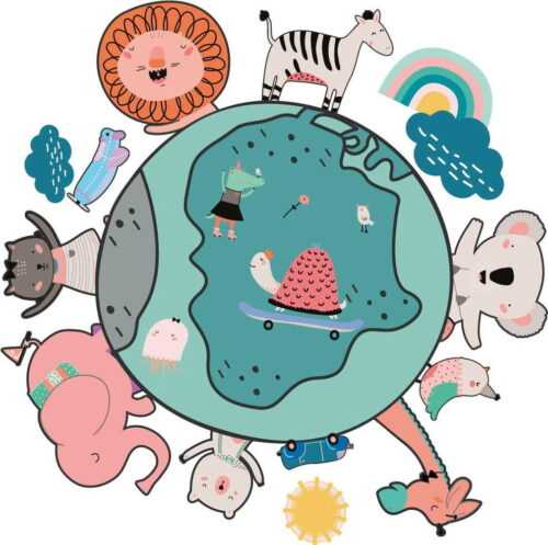 Sada samolepek na zeď Ambiance Animals around the World Ambiance