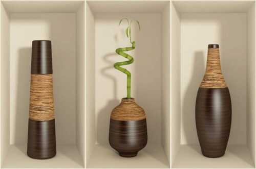 Sada tří 3D samolepek Ambiance Bamboo Ambiance