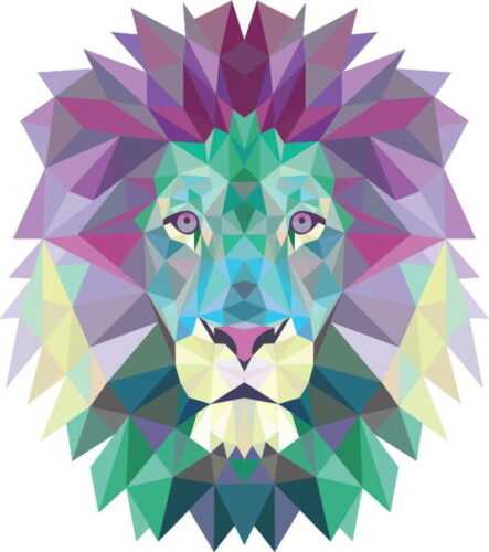 Samolepka Ambiance Origami Lion Ambiance