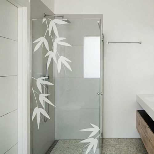 Samolepka na dveře od sprchy Ambiance Bamboo Leaves Ambiance