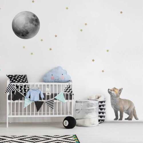 Set nástěnných samolepek Dekornik Little Fox And His Friend The Moon Dekornik